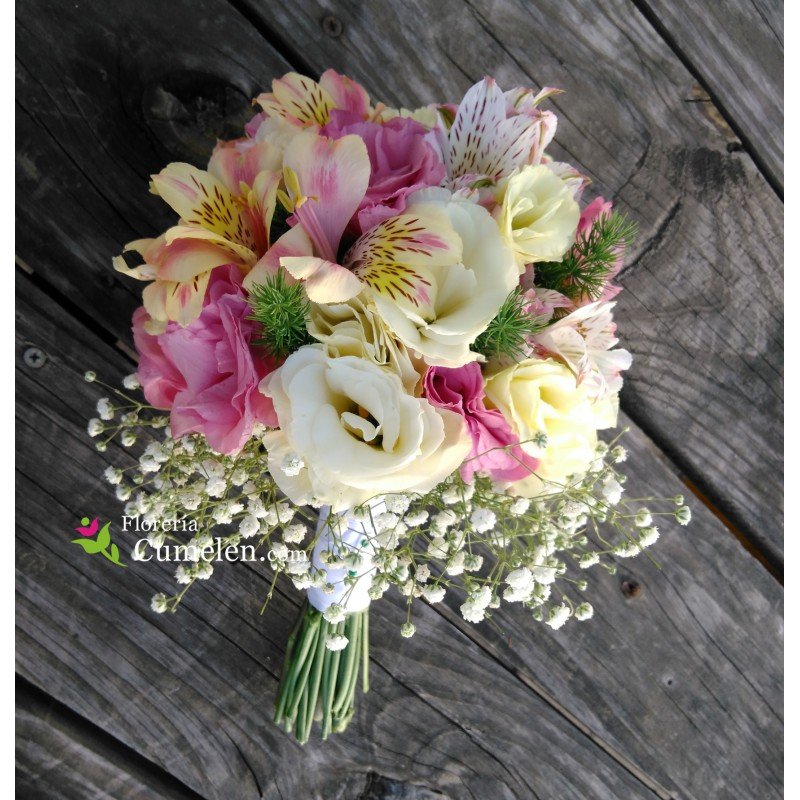 1221 | Ramillete de novia tonos pastel – Flores Cumelen