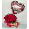 600 | Caja de Rosas Rojas, globo y bombones