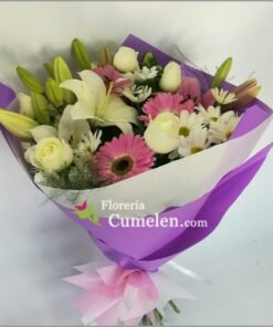 214 | Ramo de rosas, liliums y gerberas