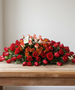 417 | Cubre féretro con Rosas importadas